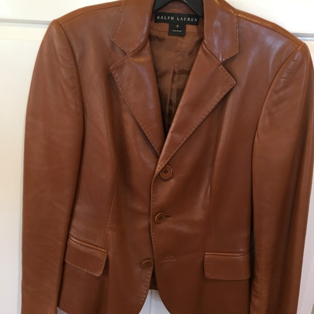 Brown leather Ralph Lauren Black Label jacket